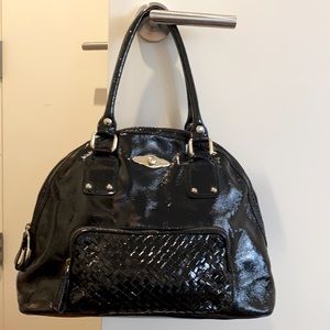 Elliott Lucca black patent leather satchel, like-new!